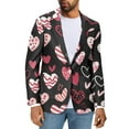 thumbnail image 1 of Uorisanigo Men's Blazer Casual Size XL Breathable Casual Blazer Jacket Long Sleeve Blazers Suit Jackets with Pockets Mens Valentines Jacket Suit, Heart Print Valentines, 1 of 6