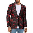 thumbnail image 1 of Uorisanigo Men's Casual Blazer Lightweight Jacket Size XL Long Sleeve Casual Blazer Jackets Regular Fit Suit Jackets Mens Valentines Jacket Suit, Valentines Red Heart, 1 of 6