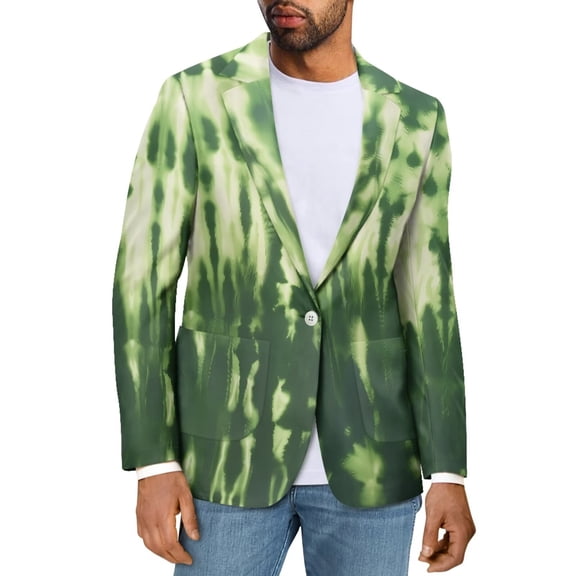 Uorisanigo Men's Suit Sport Jacket Size L Casual Blazer Suit Jacket with Pockets Lightweight Sport Coat Jackets Mens St Patrick Day Outfits, St Patrick Day Tie-Dyes