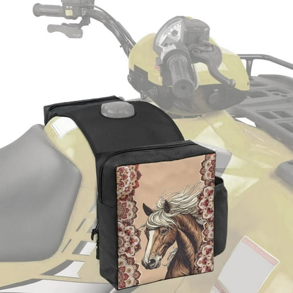 Uorisanigo Motorcycle Tank Bag for ATV/UTV/Snowmobile – Heavy-Duty Mandala Horse Saddle Bag Accessories Storage Pack, Universal Fit for Polaris Sportsman 570, Grizzly Cooler & More