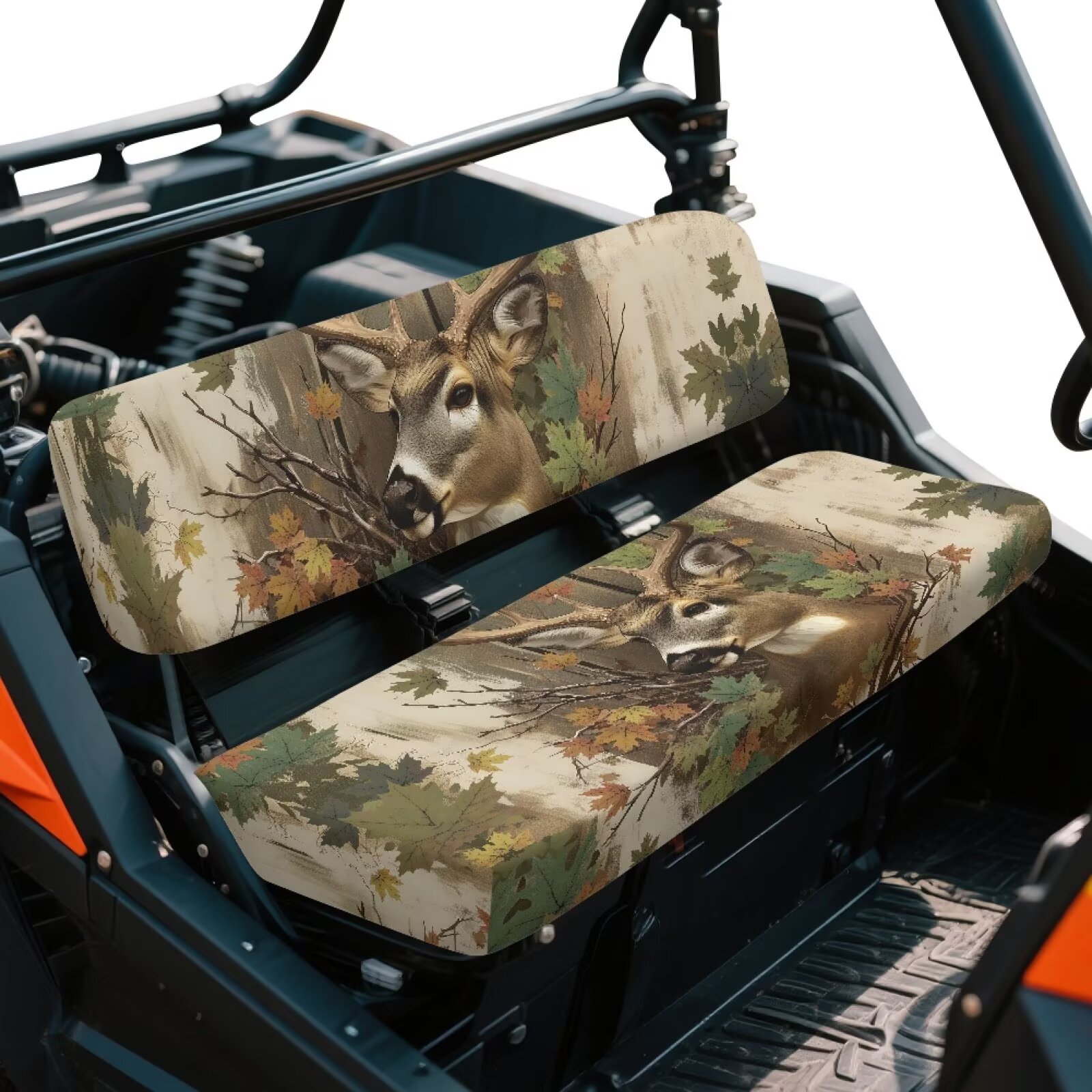 Uorisanigo Mule Seat Cover Non-Slip Camo Deer Hunter UTV Front Bench Seat Cover Compatible with Kawasaki Mule 3010 4x4 Hardwoods Green HD 2004-2008 Replacement UTV Accessories