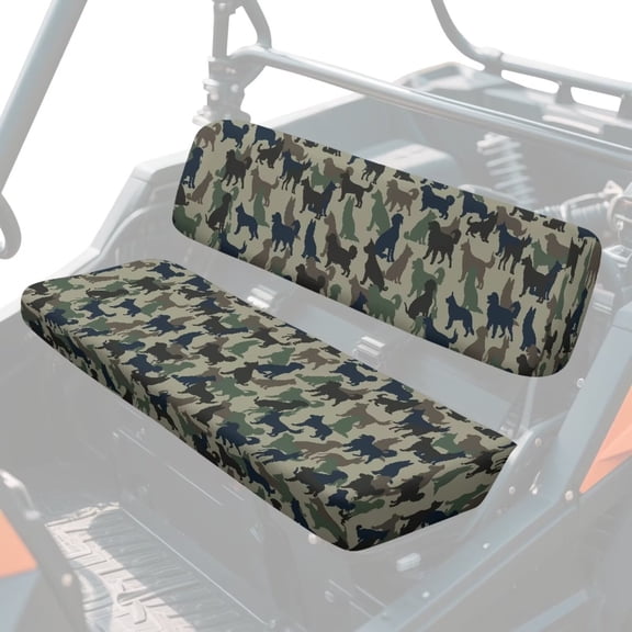 Uorisanigo Mule Seat Covers UTV Bench Seat Cover Accessories Universal Fit for Kawasaki Mule 4010 4x4 Diesel 2009-2013, Non-Slip Dog Camouflage Print UTV Seats Cushion All Weather Protection