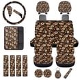 thumbnail image 1 of Uorisanigo Mushroom Daisy Car Seat Cover Full Set 18 PCS, Wheel Cover Protector Universal Seat Belt Pads Car Coasters Shift Knob Hand Brake Covers Headrest Center Console Pads and Key Chains, 1 of 7
