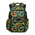 thumbnail image 1 of Uorisanigo Neon Dinosaur School Backpack Lightweight Hiking Daypack for Kids, Casual Schoolbag for Elementary Preschool, Large Capacity Daypack with Side Pocket for Travel, 1 of 7