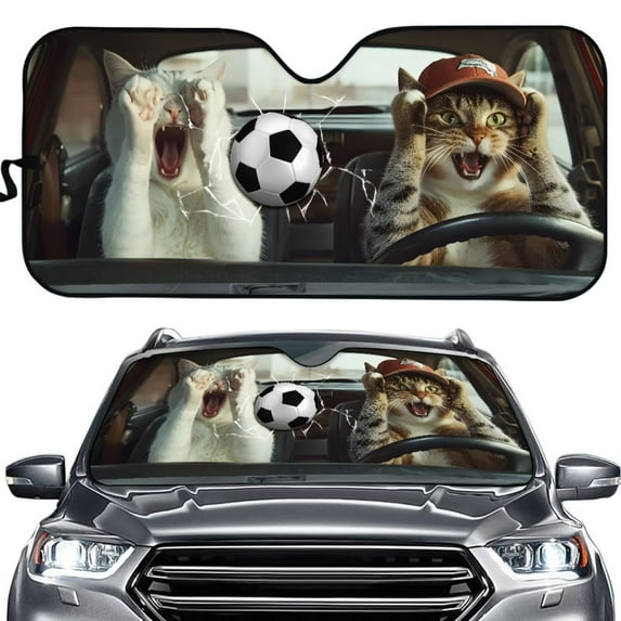 Uorisanigo Novelty Animal Driving Print Car Windshield Sun Shade Blocks UV Rays Windshield Sunshades Front Window Sun Shield Women Men Accessories to Protect for Cars, SUVs, Trucks