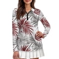 thumbnail image 1 of Uorisanigo Palm Leaves Womens Golf Shirt Breathable Versatile Women's Dry-Fit Golf Polo Shirts Relaxed Fashion Zip Up Collar Long Sleeve Tennis Tops, 1 of 7