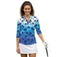 thumbnail image 1 of Uorisanigo Palm Tree Women's 3/4 Sleeve Golf Top Size 2XL Comfortable Polyester Spandex Fabric Moisture Wicking Tennis Activewear Casual Zipper Pullover Outing Wear Workout Sports, 1 of 7
