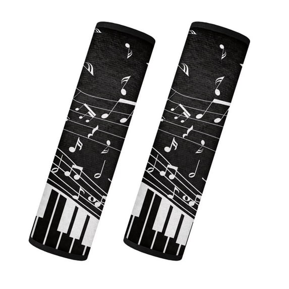 Uorisanigo Piano Music Notes Seatbelt Covers Flannel 2-Pack Universal Car Seat Belt Pads Cover Helps Protect You Neck Soft Seat belt Shoulder Pad Airplane Seat Belt Shoulder Pad