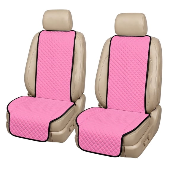 Uorisanigo Pink Car Seat Covers 2 Pack Front Automotive Seat Protector Durable Non‑Slip Polyester Car Seat Mats Removable Automotive Accessories Universal for Sedan SUV Truck Van