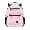 thumbnail image 1 of Uorisanigo Pink Cat Paw Print School Backpack for Girls Large Capacity, Lightweight Elementary Daypack with Side Water Bottle Pocket, Perfect for Preschool Camping, 1 of 7