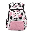 thumbnail image 1 of Uorisanigo Pink Cow Print School Backpack for Girls Large Capacity, Lightweight Hiking Daypack for Elementary Teen, Casual Bookbag for Camping Vacation, 1 of 7