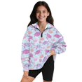 thumbnail image 1 of Uorisanigo Pink Turtle Girls Half Zip Cropped Pullover Sweatshirt Oversized Long Sleeve Lapel Zipper Sweatshirts Lightweight Quarter Zip Pullover Sweatshirts Cropped Hoodies, 1 of 7