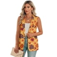 thumbnail image 1 of Uorisanigo Pumpkin Turkey Thanksgiving Vests for Women Sleevless with Pockets Blazer Vest for Women Loose Blazers Suit Vests Top Elegant Outfit Size L, 1 of 7