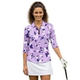 thumbnail image 1 of Uorisanigo Purple Butterfly Athletic Polo Workout Tops for Women Soft Fashionable Women's 3/4 Sleeve Athletic Golf Shirts Comfortable Dry-Fit Tennis Tops Workout Sports Daily Wear, 1 of 7