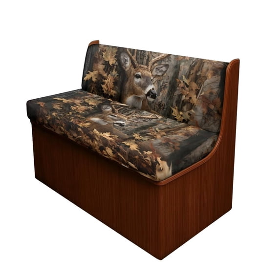 Uorisanigo RV Cushion Covers, Soft Camo Hunting Deer Camper Cushions Cover Dinette for RV Campers Car Couch, Replacement Sofa Camper Cushion Cover(1 Backrest & 1 Bench Covers)