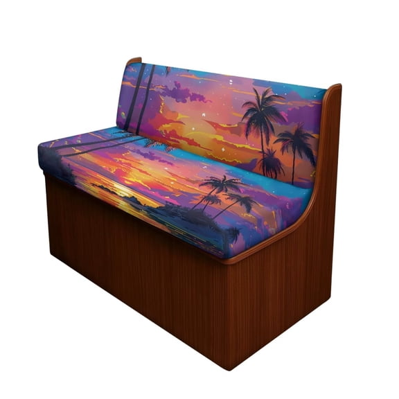 Uorisanigo RV Dinette Cushion Covers Booth Set Stretch Palm Tree Sunset Camper Cushion Slipcover Comfortable Sofa Seat Slipcovers with 1 Bench Cover 1 Backrest Cover Accessories for Inside