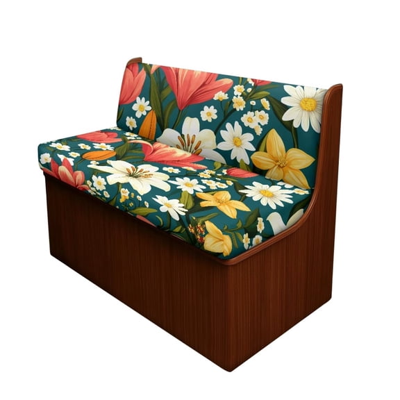 Uorisanigo RV Dinette Cushion Covers with Elastic Band Hawaiian Flower Print Loveseat Sofa Chair Covers Furniture Protection Stretch for RV Camper Car Bench 1 Backrest Cover & 1 Bench Cover