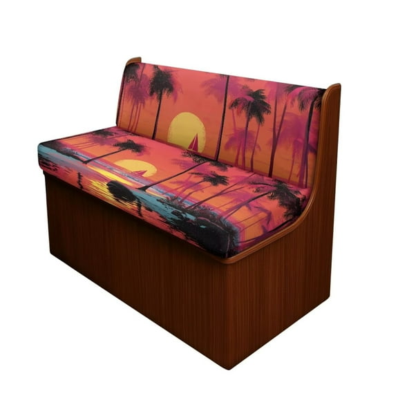 Uorisanigo RV Dinette Cushion Covers for RV Camper Stretch Hawaiian Sunset Palm Tree Camper Dinette Cushion Covers Sofa Chair Furniture Protection with 1 Backrest Cover & 1 Bench Cover