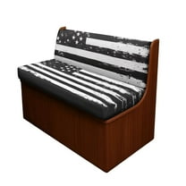 Uorisanigo RV Dinette Cushion Covers Replacement Camper Cushion Slipcover Breathable Soft 2 Sets RV Campers Car Bench 2-Piece Set Camper Decor, Black and White American Flag