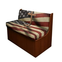 Uorisanigo RV Dinette Cushion Covers Replacement Camper Cushions Covers Stretch 3D American Flag Cross RV Seat Cover for Loveseat Slipcover Soft 2 Sets Sofa Furniture Protection