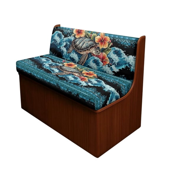 Uorisanigo RV Dinette Cushion Covers Stretch Boho Turtle Aztec Camper Cushion Slipcovers Replacement RV Dinette Seat Cover Includes 1 Backrest & 1 Bench Covers for RVs Camper Car Bench