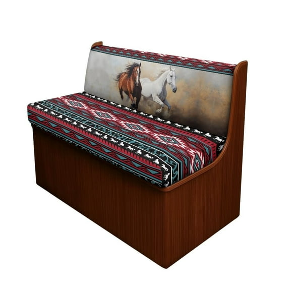 Uorisanigo RV Dinette Cushions Covers - Replacement Camper Couch Cover - Western Horse Tribal Aztec Loveseat Sofa Furniture Protector for RV Camper Car Bench (1 Backrest & 1 Bench Covers)