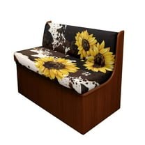 Uorisanigo RV Dinette Cushions Covers Seat Covers Camper Cushion Slipcover Replacement Couch Cushion Cover Sofa Seat Slipcovers Fit Most Travel Trailer Couch, Sunflower Brown Cow Print