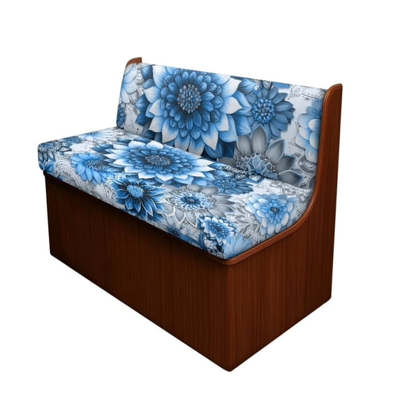 Uorisanigo RV Dinette Cushions Covers Set with 1 Backrest Cover & 1 Bench Cover, Blue Mandala Floral Camper Cushion Slipcovers for Dinette Booth Seats Stretch Fabric Sofa Seat Slipcovers