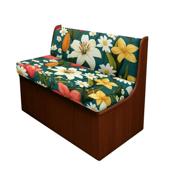 Uorisanigo RV Dinette Cushions Covers Washable Tropical Flowers Print Camper Seat Cushion Slipcovers for RV Camper Loveseat Sofa Chair Covers with Car Bench 1 Backrest Cover & 1 Bench Cover