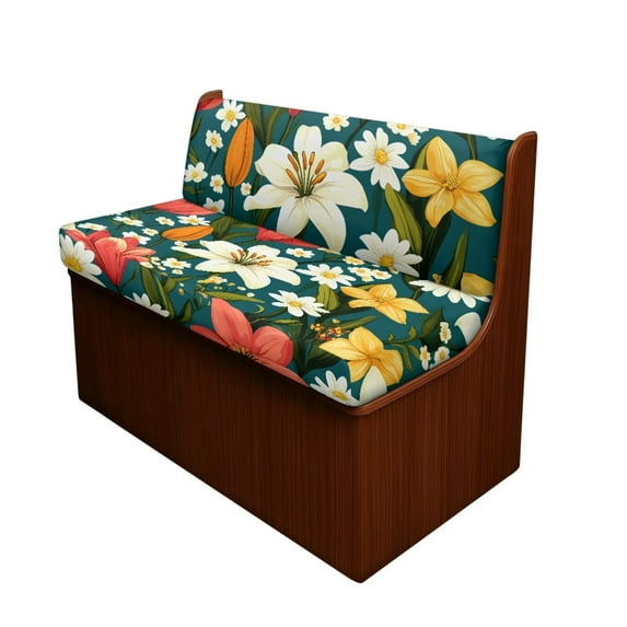 Uorisanigo RV Dinette Cushions Covers Washable Tropical Flowers Print Camper Seat Cushion Slipcovers for RV Camper Loveseat Sofa Chair Covers with Car Bench 1 Backrest Cover & 1 Bench Cover