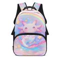 thumbnail image 1 of Uorisanigo Rainbow Axolotl School Backpack for Kids 6-12 Year, 17 Inch Lightweight Daypack with Adjustable Padded Straps, Perfect for Elementary Kindergarten, 1 of 7