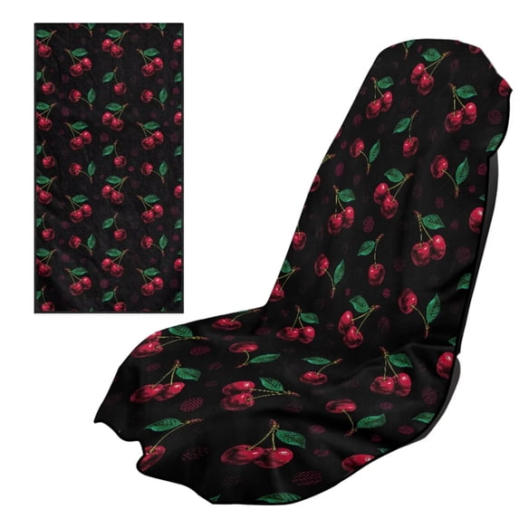 Uorisanigo Red Cherry Car Seat Cover Front Seats Only Washable Bucket Towel Seat Covers Auto Accessories Protectors Decor Car Sport Towel Seat Cushion for Gym Swimming Kid Pet