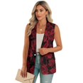 thumbnail image 1 of Uorisanigo Red Rose Women's Jacket Vest Sleeveless Size S Lightweight Women's Suit Vest with Pockets Open Front Blazer Vests Elegant, 1 of 7