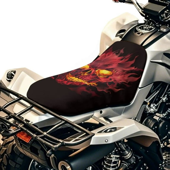 Uorisanigo Red Skull ATV Seat Cushion Cover Four Wheeler Accessories Powersports Seat Covers Motorcycle Cushion Pad Breathable Padded Protector for Most ATV