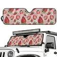 thumbnail image 1 of Uorisanigo Red Strawberry Car Windshield Sun Shade Compatible with for 2018-2025 Jeep Wrangler JL/2020-2025 Jeep Gladiator, Foldable Window Sunshade Block UV Rays and Sun Heat, 1 of 7