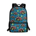 thumbnail image 1 of Uorisanigo Red Tractor Printed Backpack Schoolbags 17 Inch for Kindergarten, Preschool, Elementary Kids Children Travel Casual Daypack with Adjustable Shoulder Straps Large Capacity, 1 of 6
