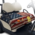 thumbnail image 1 of Uorisanigo Retro American Flag Golf Cart Seat Covers Universal Golf Cart Seat Towel Blanket with 4 Front Pockets, Fits for EZGO, Club Car, Yamaha and More Golf Seat Protector, 1 of 7