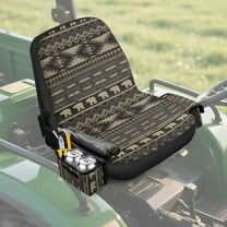 Uorisanigo Riding Lawn Mower Seat Cover Bear Aztec Print Tractor Seat Towel Blanket with 2 Storage Bags & 1 Back Pocket Fit for Most Lawn Mower Seats Premium Polyester Material