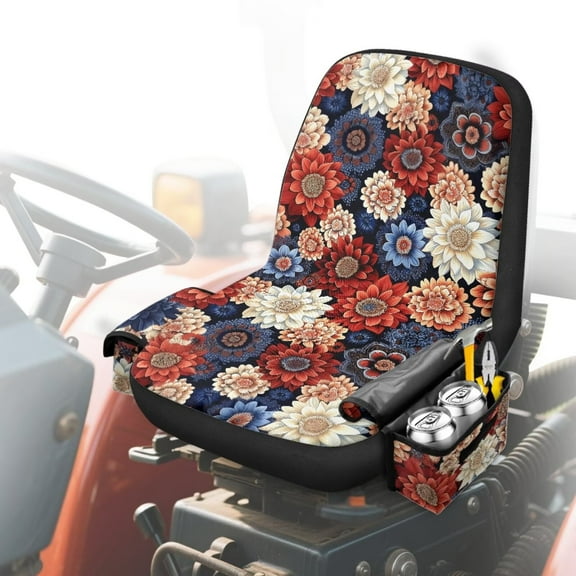 Uorisanigo Riding Lawn Mower Seat Cover Polyester 22.44” x 14.76”Mandala Print Tractor Seat Cover Fits Tractor Seats Backrests, Universal Lawn Mower Seats Covers, Car Accessories