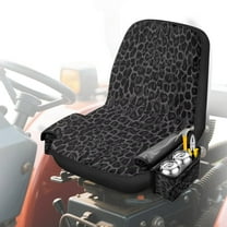 Uorisanigo Riding Lawn Mower Seat Cover with Storage Bags, Gray Leopard Print Tractor Seat Cover Compatible with Husqvarna Craftsman Toro John Deere Cub Cadet Riding Lawn Mower