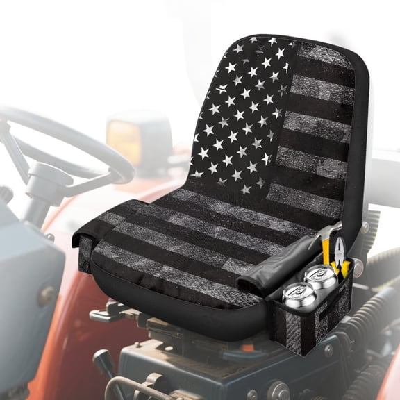 Uorisanigo Riding Lawn Mower Seat Cover, Strech Camouflage American Flag Tractor Seat Cover Fits Tractor Seats Backrests, Universal Lawn Mower Seats Covers, Weatherproof Polyester
