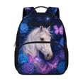 thumbnail image 1 of Uorisanigo Rose Horse Kids Children School Backpack for Boys 6-9, Small Mini Daypack with Front Zipper, Breathable Lightweight Schoolbag for Camping, 1 of 7