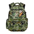 thumbnail image 1 of Uorisanigo School Backpack for Girls Ages 6-12, Breathable Daypack with Adjustable Shoulder Straps, Ideal for Preschool, Camping and Hiking Green Soccer Fish Camo, 1 of 7