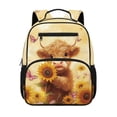 thumbnail image 1 of Uorisanigo School Backpack for Toddler Outdoor Play, Small Lightweight Daypack for Preschool, Casual Bookbag with Side Pocket for Travel Highland Cow Sunflower, 1 of 7