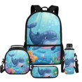 thumbnail image 1 of Uorisanigo Sea Whale Backpack for Boys Girls Backpack with Lunch Bag Pencil Case Water Bottle Sleeve, 4 Pcs School Bag Set for Elementary Middle Bookbag, 1 of 7