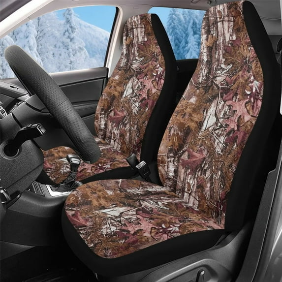 Uorisanigo Seat Covers for Cars, Trucks, & SUV, 2Pcs Car Accessories with Front Drive Seat Cover Protect Accessories for Women Men, Red Maple Leaf Print