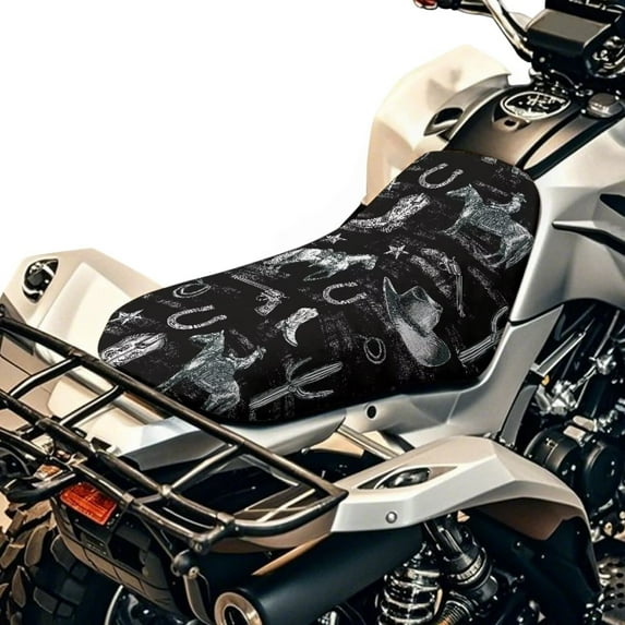 Uorisanigo Seat Cushion Cover for ATV Waterproof Western Cowboy Seat Cover Protection Compatible with Sportsman Rancher Foreman Scrambler Kodiak Grizzly Arctic Cat