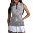 thumbnail image 1 of Uorisanigo Silver Starlight Women's Golf Top Casual Polyester Spandex Fabric Womens Golf Shirt Sleeveless Zip Up Shirts Washable Breathable Workout Tank Tops, 1 of 7