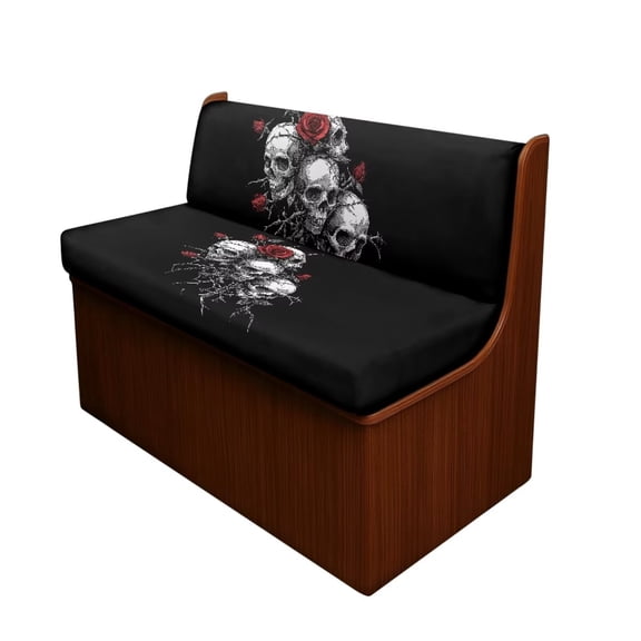 Uorisanigo Skull Print RV Dinette Cushion Covers - Camper Cushion Covers Sofa Seat Coverf for RV Camper Car Couch - Universal Fit & Machine Washable (1 Backrest Cover & 1 Bench Cover)
