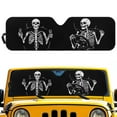thumbnail image 1 of Uorisanigo Skull Print Windshield Sunshade Heat Shield Sun Shade Sun Visor Mat for Jeep Wrangler JL/JLU 2018-2024 & Jeep Gladiator JT 2020-2024 Window Shade Protection, 1 of 7